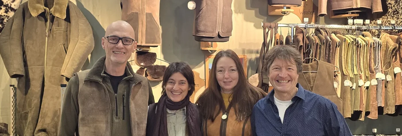 Das Messe-Team der Ledermanufaktur Dittrich am Messestand