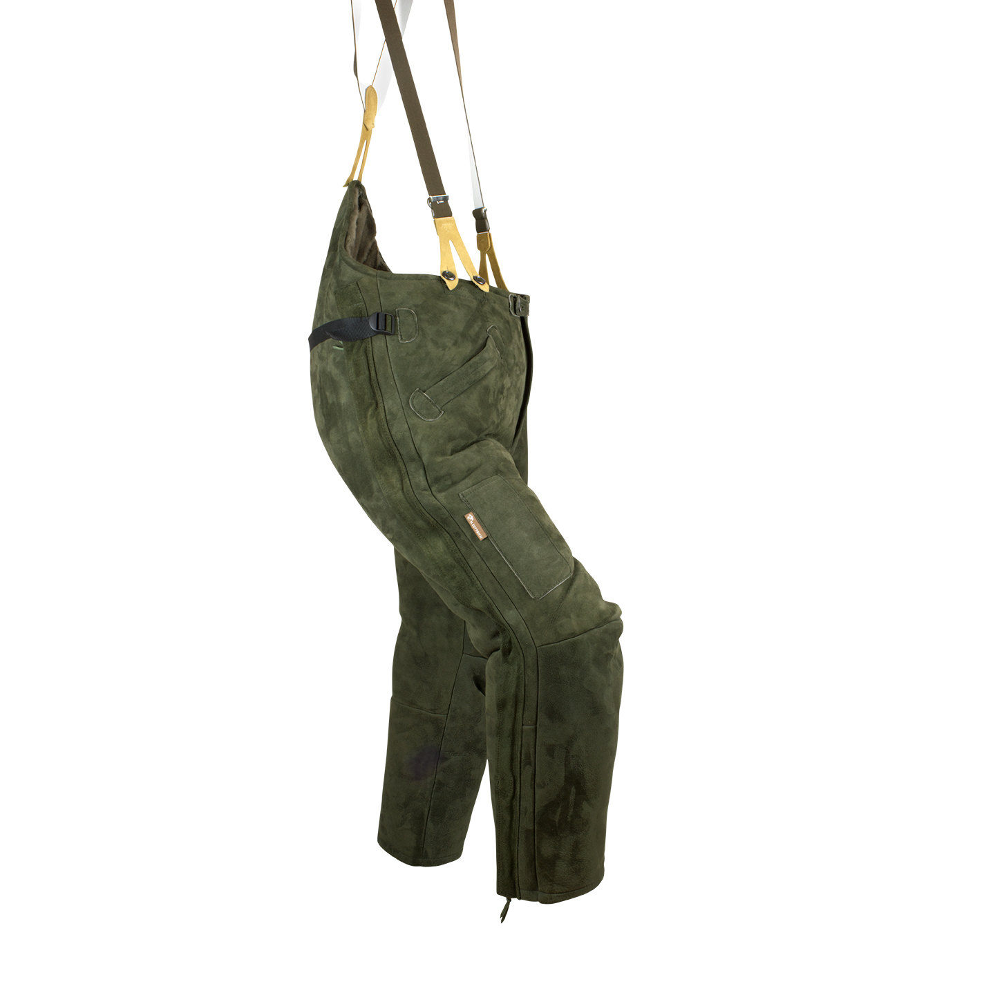 Ansitz-Überhose unisex, echt Lammfell, Seitenansicht