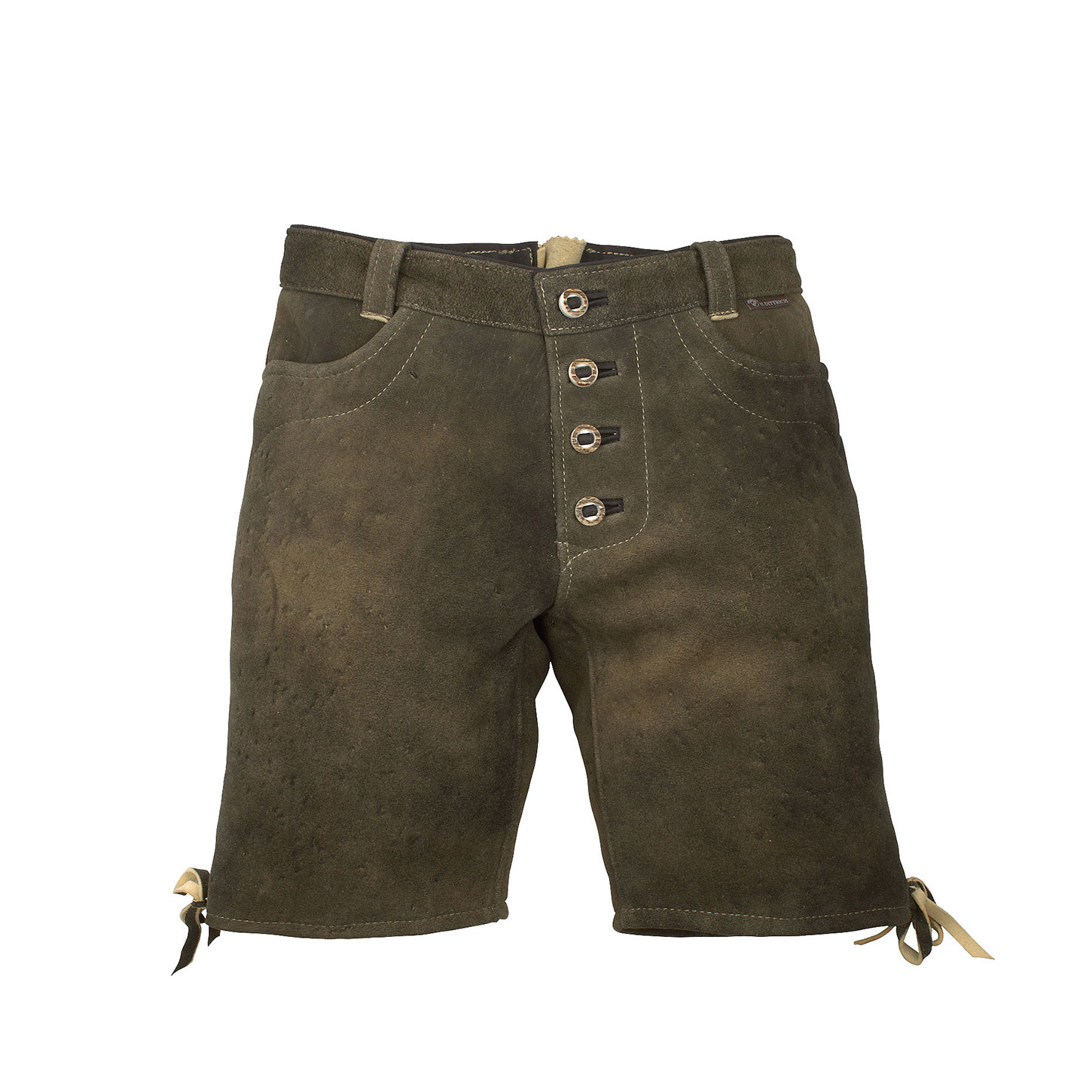 Kurze Hirschlederhose mit Hirschhornknöpfen