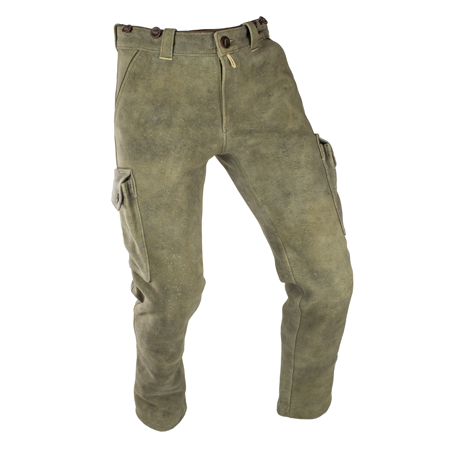 Hirschlederhose »Allround« in Farbe Oliv in Vorderansicht