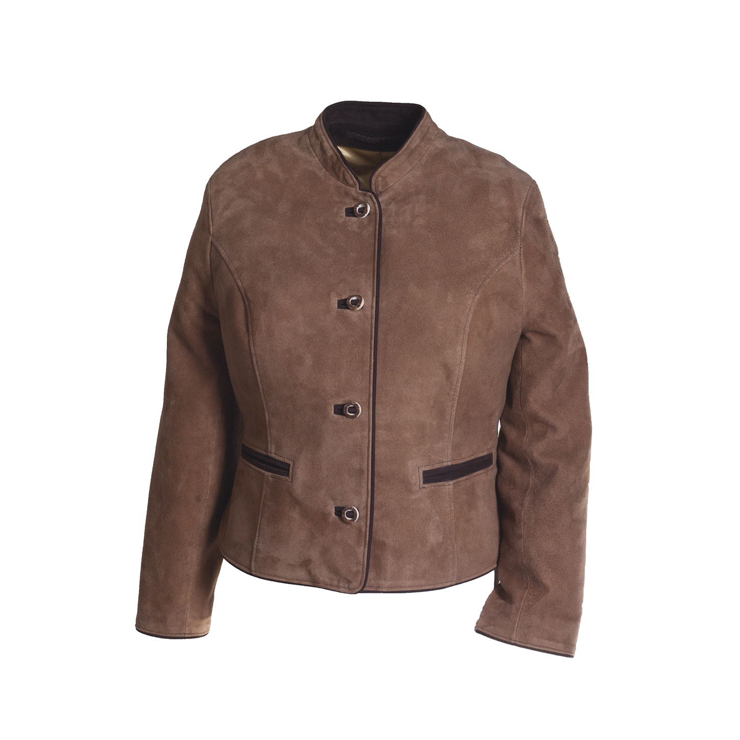 Lederjanker »Meran« in Beige in Vorderansicht