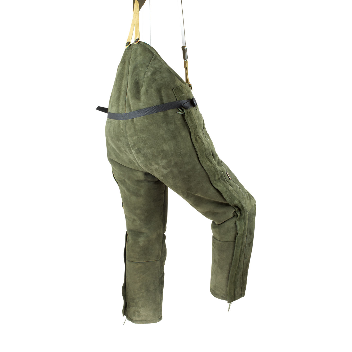 Ansitz-Überhose unisex, mit erhöhtem Nierenschutz, echt Lammfell, Rückansicht