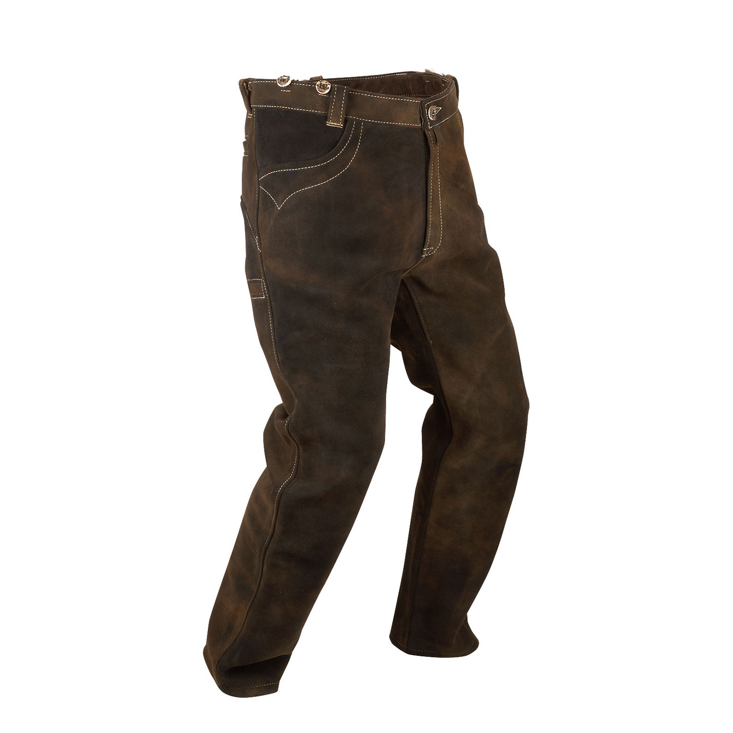 Hirschlederhose »Allround« in Farbe Altschwarz in Seitenansicht