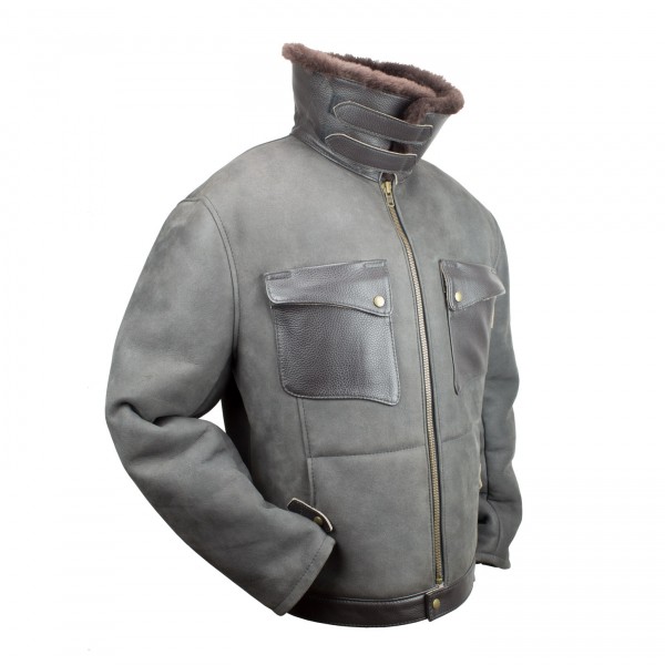 Vorschau: Pilotenjacke / Fliegerjacke aus echtem Lammfell